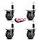 Service Caster 4'' Thermoplastic Rubber Swivel 1-1/4'' Expanding Stem Caster Set Total Lock Brake, 4PK SCC-EXTTL20S414-TPRB-114-4 - alternate 3